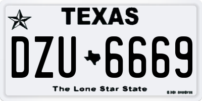 TX license plate DZU6669