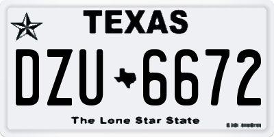 TX license plate DZU6672