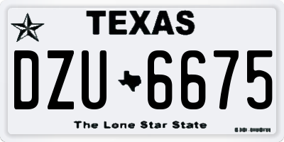 TX license plate DZU6675