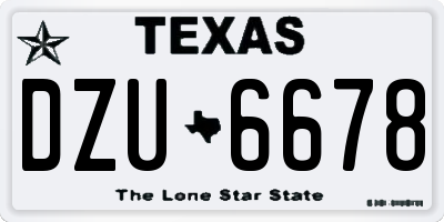 TX license plate DZU6678