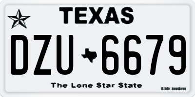 TX license plate DZU6679
