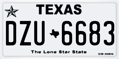 TX license plate DZU6683