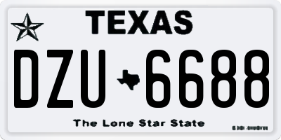TX license plate DZU6688
