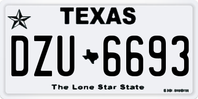 TX license plate DZU6693