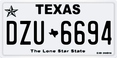 TX license plate DZU6694