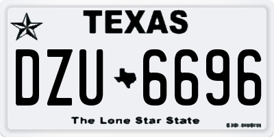TX license plate DZU6696