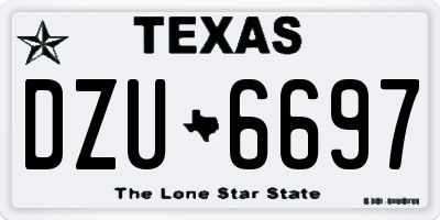 TX license plate DZU6697