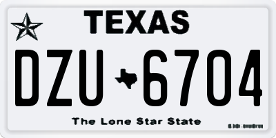 TX license plate DZU6704