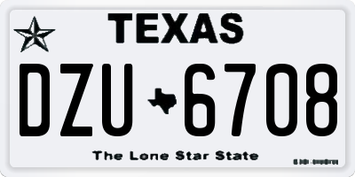 TX license plate DZU6708