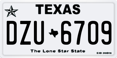 TX license plate DZU6709
