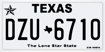 TX license plate DZU6710