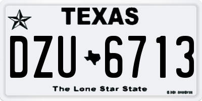 TX license plate DZU6713