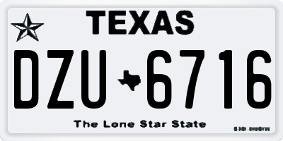 TX license plate DZU6716