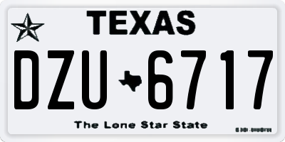 TX license plate DZU6717