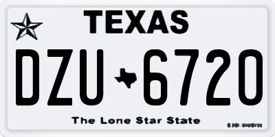 TX license plate DZU6720