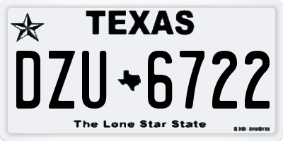 TX license plate DZU6722