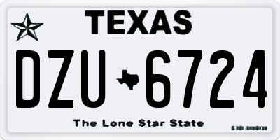 TX license plate DZU6724