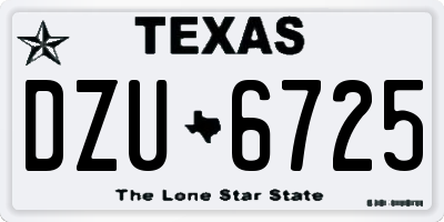 TX license plate DZU6725