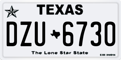 TX license plate DZU6730