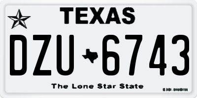 TX license plate DZU6743