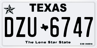 TX license plate DZU6747