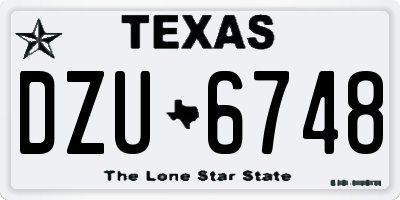 TX license plate DZU6748