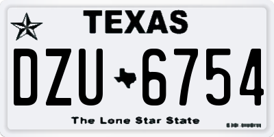 TX license plate DZU6754
