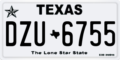 TX license plate DZU6755