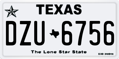 TX license plate DZU6756