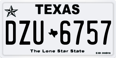 TX license plate DZU6757