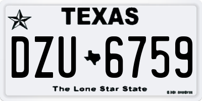 TX license plate DZU6759