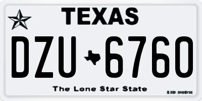 TX license plate DZU6760