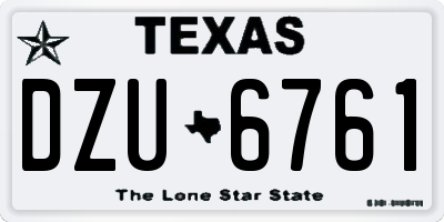 TX license plate DZU6761