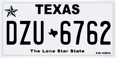 TX license plate DZU6762