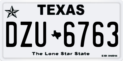 TX license plate DZU6763