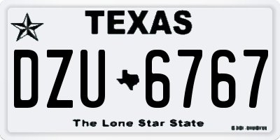 TX license plate DZU6767