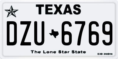 TX license plate DZU6769