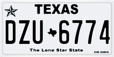 TX license plate DZU6774