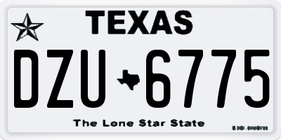 TX license plate DZU6775