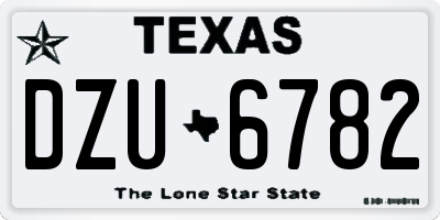 TX license plate DZU6782