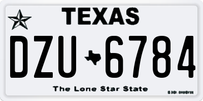 TX license plate DZU6784