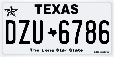 TX license plate DZU6786