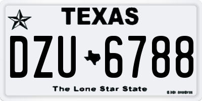 TX license plate DZU6788