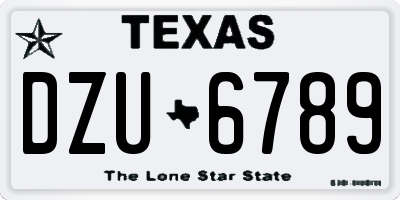 TX license plate DZU6789