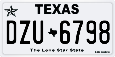 TX license plate DZU6798