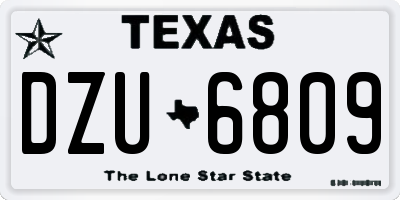 TX license plate DZU6809