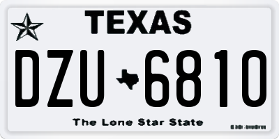 TX license plate DZU6810