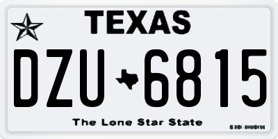 TX license plate DZU6815