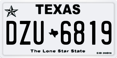 TX license plate DZU6819