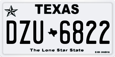 TX license plate DZU6822
